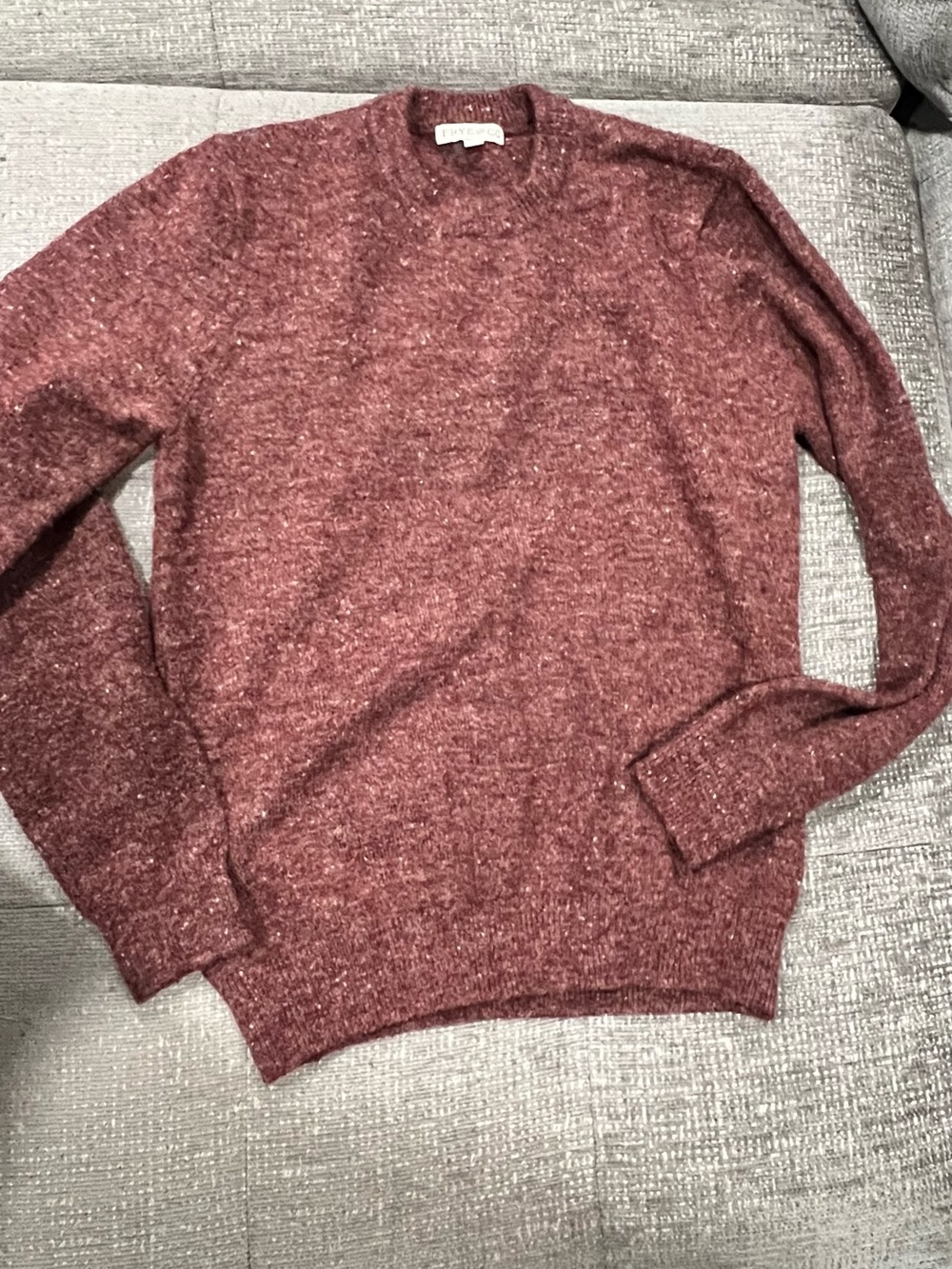 Frye Men's Marled Burgundy Crewneck Sweater r29